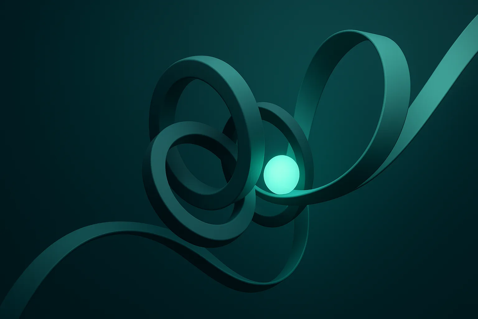 Interlocking rings turning around a bright node