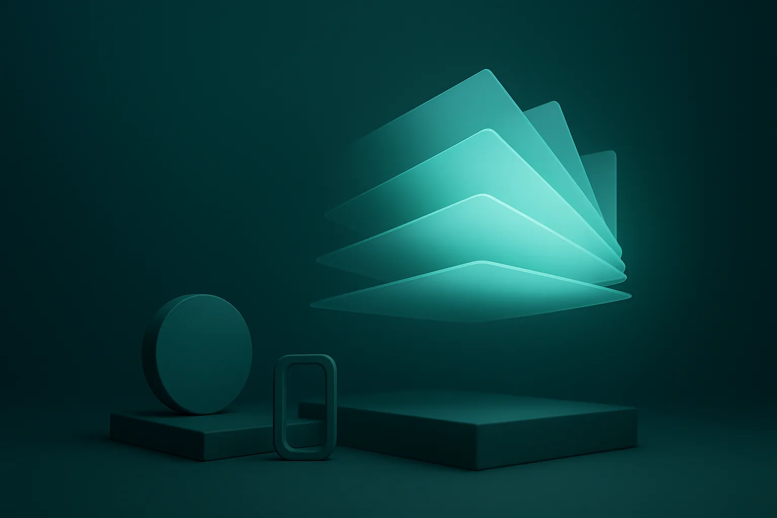 A fanned stack of translucent sheets lifting apart
