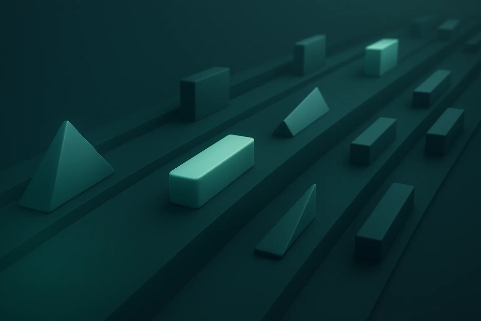 Blocks flowing in order along parallel lanes
