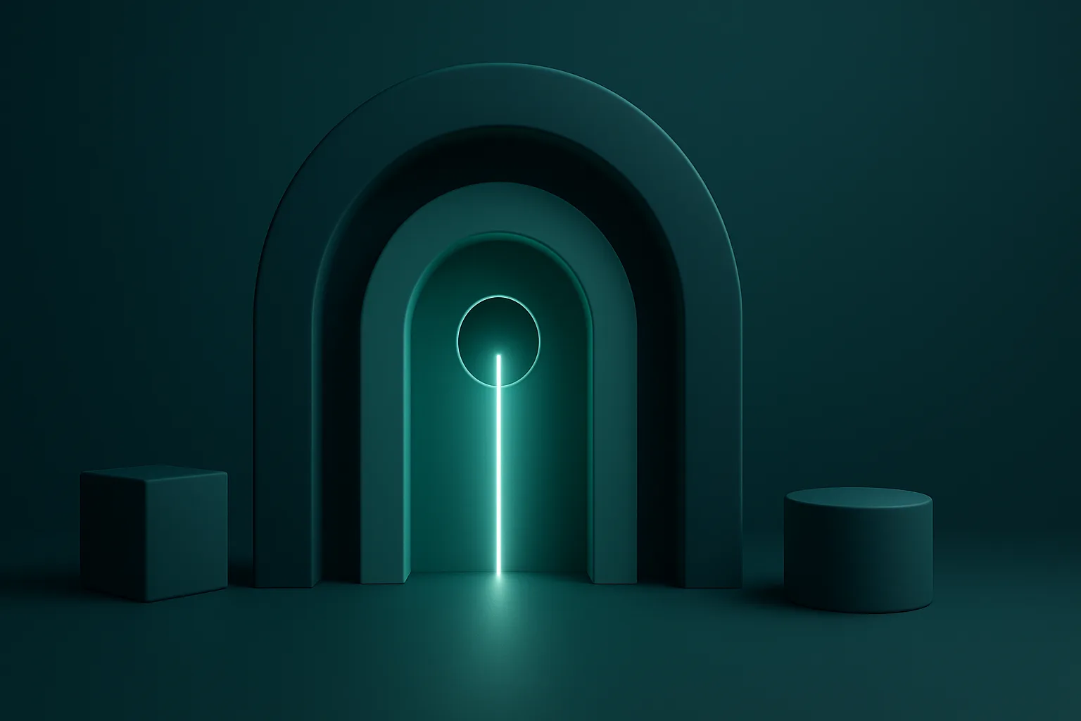 Three layered gates with one beam passing through to a core