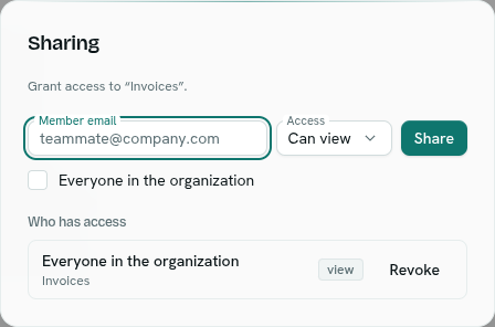 The Sharing dialog