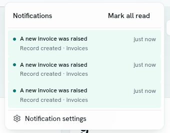The notifications panel