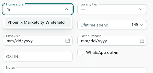 A link field showing search results