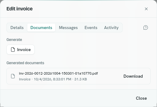 dark:/content/019f8371-84f5-7379-936b-d52714b21934/assets/2026/10/01a10796-docs-pdf-documents-tab.dark.png The Documents tab of a record
